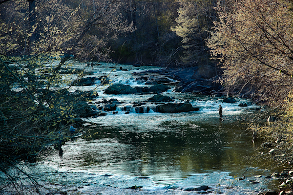 Fishing the Patuxent River, Savage Mills, Maryland, April 2005