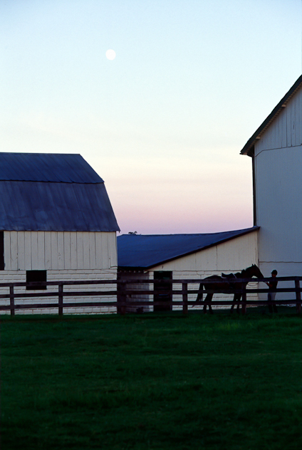 Bascule Farm, Dusk and Moonrise, Montgomery County, Maryland, Au