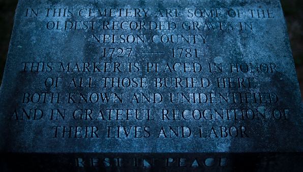 Visitor's Tablet, Dusk, Cemetery, Rockfish Presbyterian Church,