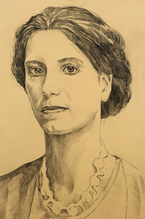 Portrait of Lady with Ruffled Collar, Graphite, 1980.
